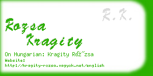 rozsa kragity business card